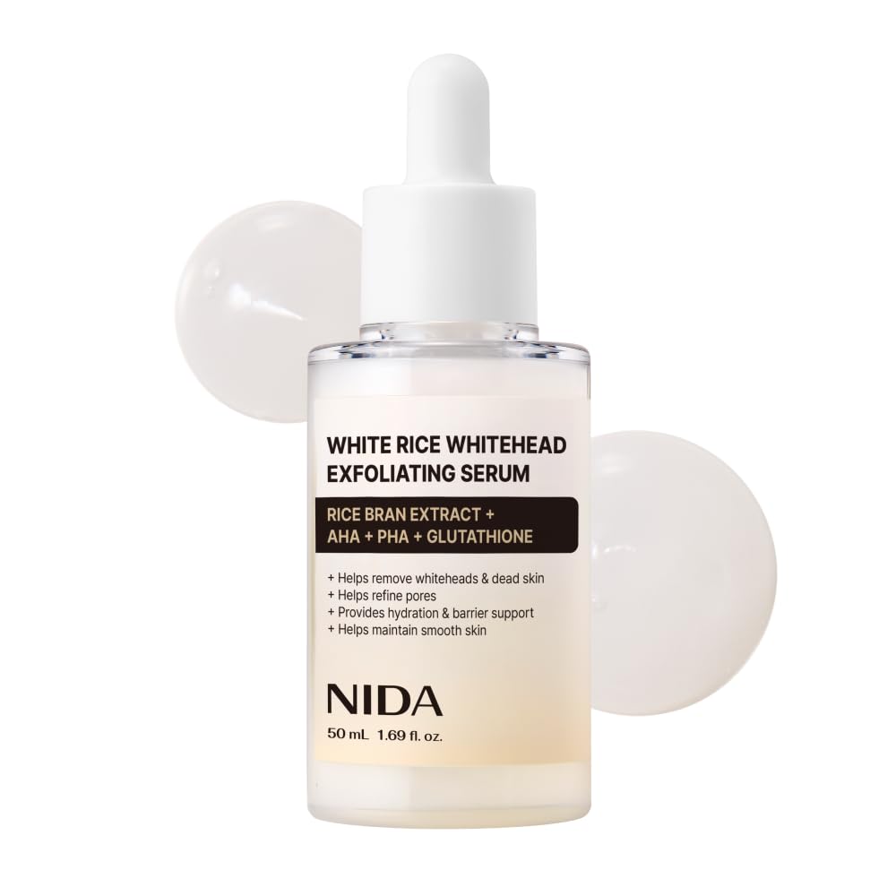 NIDA White Rice Whitehead Exfoliating Serum 50ml bottle