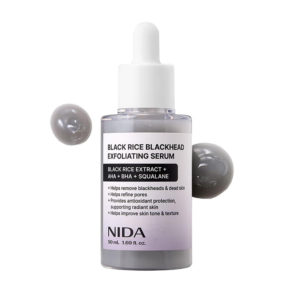 NIDA Black Rice Blackhead Exfoliating Serum 50ml bottle